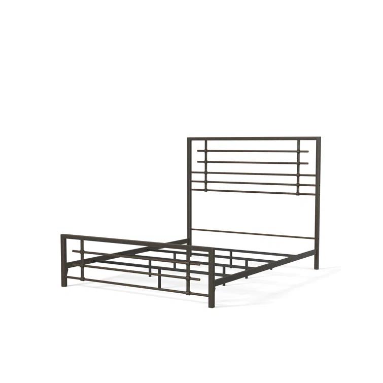 17 Stories Mcintosh Industrial Metal Snap Assembled Bed Frame