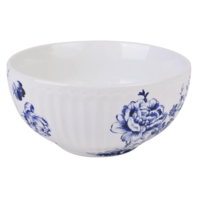 222 Fifth 222 Fifth Cassian Embossed Toile Blue Porcelain Dinnerware Set - Service For 4 (Set of 12)
