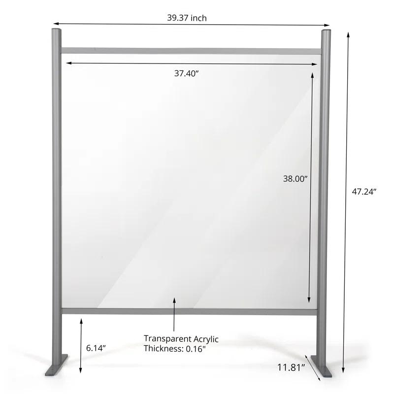 MT Displays Metal/Glass 1 Panel Sneeze Guard with Pass Through Window