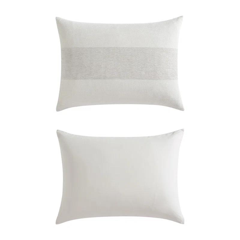 Vera Wang Vera Wang Chenille Waffle Stripe Beige Duvet Cover Set