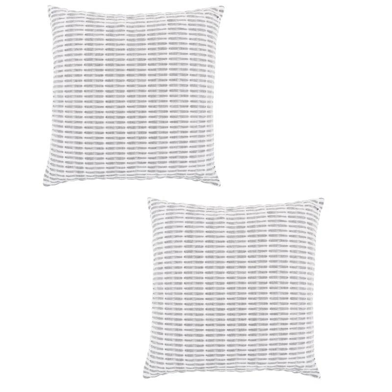 Pleated Please Striped Cotton Pillow Cover (Set of 2)