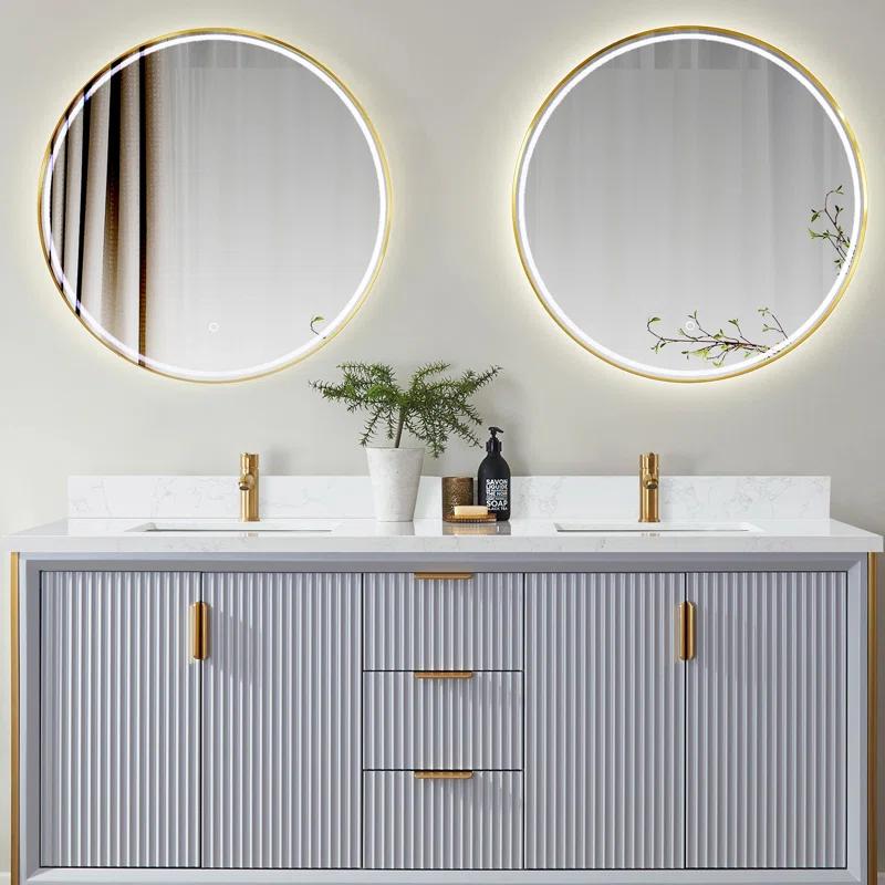 Vinnova Malaga 73'' Stone Double Bathroom Vanity Top with Sink