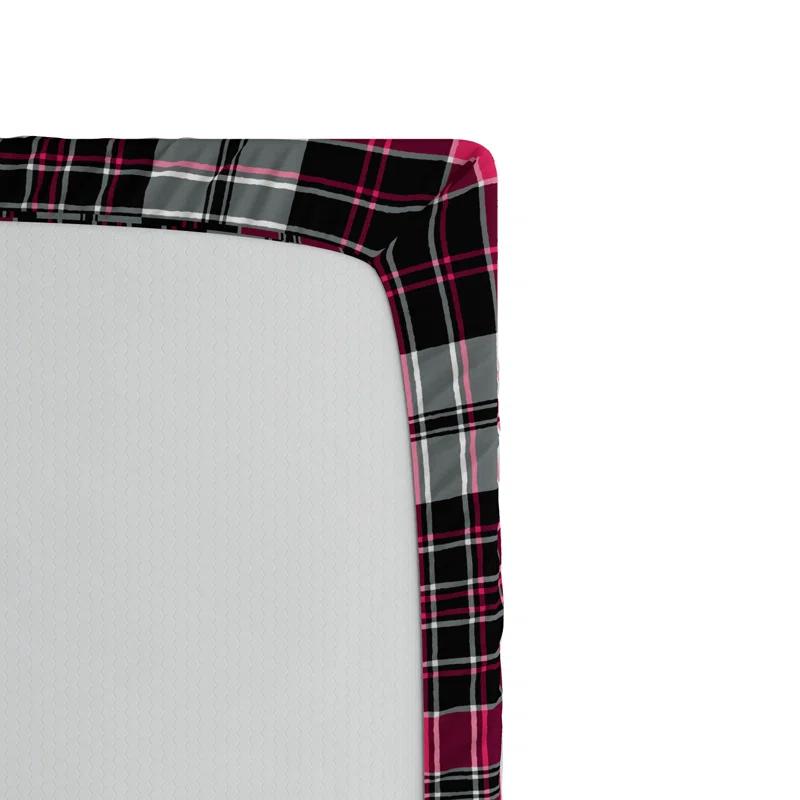 Ambesonne Microfiber Plaid Fitted Sheet