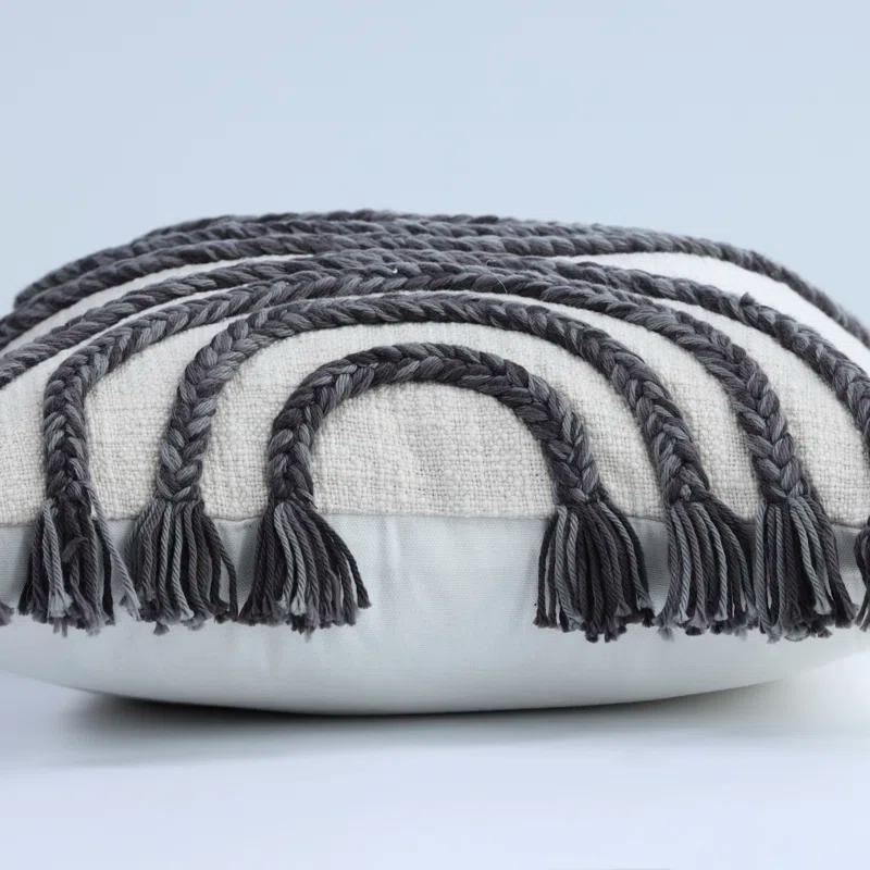 Pillow Perfect Tassels Cotton Throw Pillow