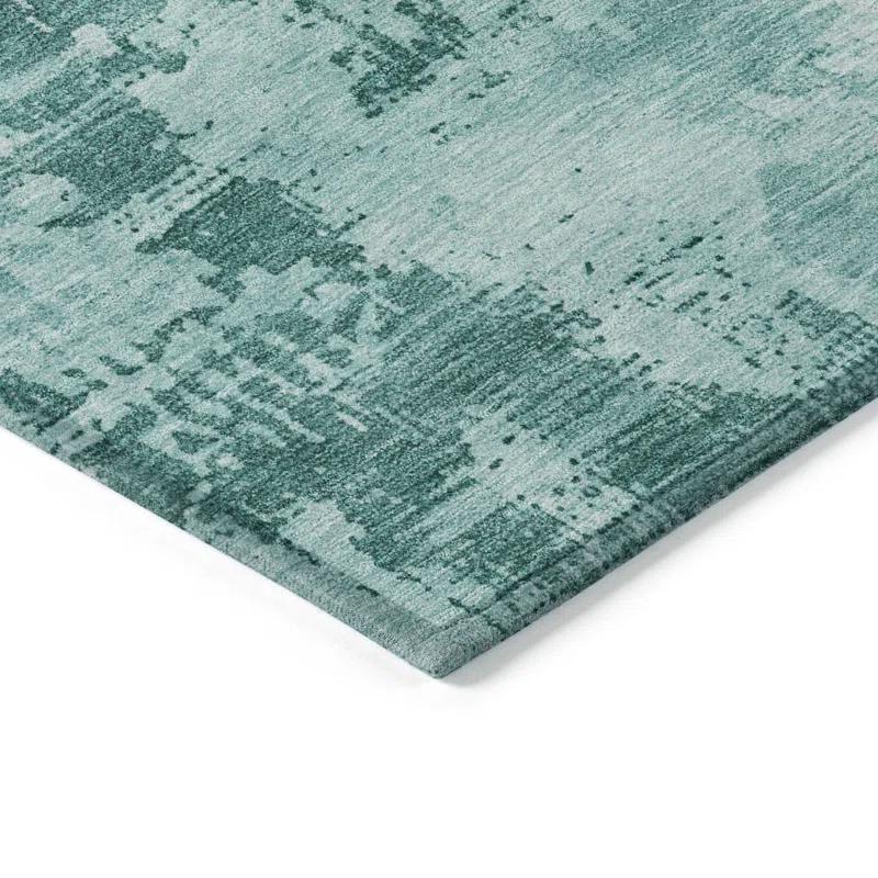 Machine Washable Indoor/Outdoor Chayden ACN1062 Teal Rug