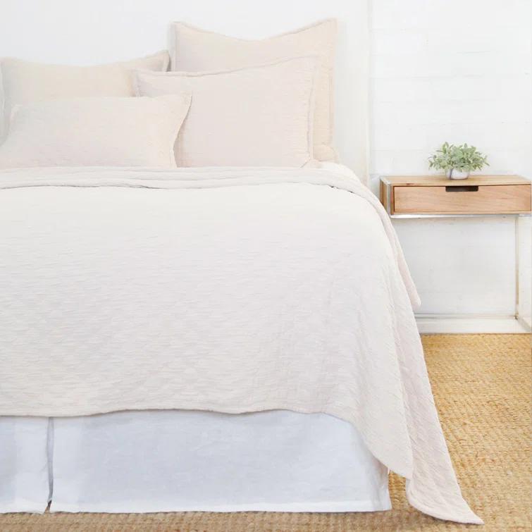 Ojai Cotton Matelassé Coverlet by Pom Pom at Home - Blush / Queen