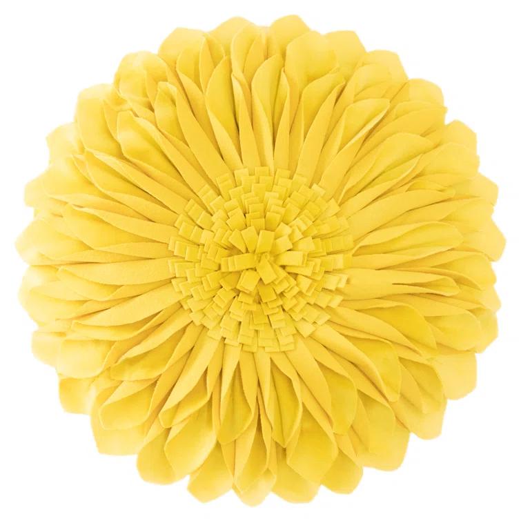 JWH Appliqued Throw Pillow 3D Sunflower Accent Pillow Cover & Insert