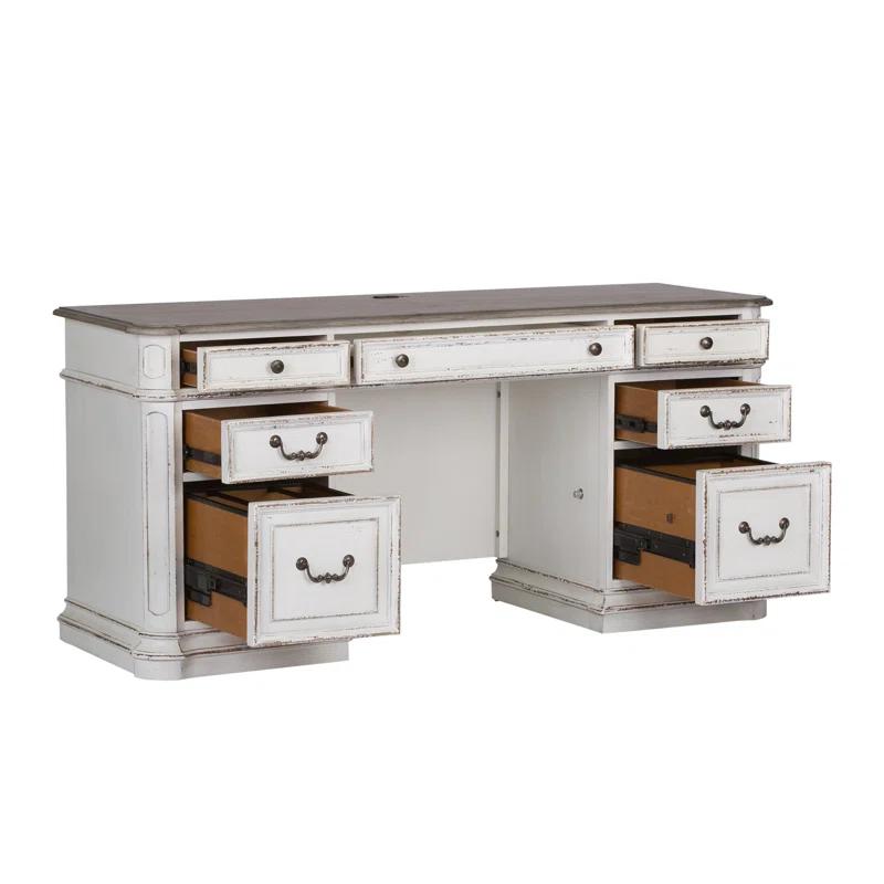 Liberty Furniture Salinas Credenza Home Office Desk with Built in Outlets