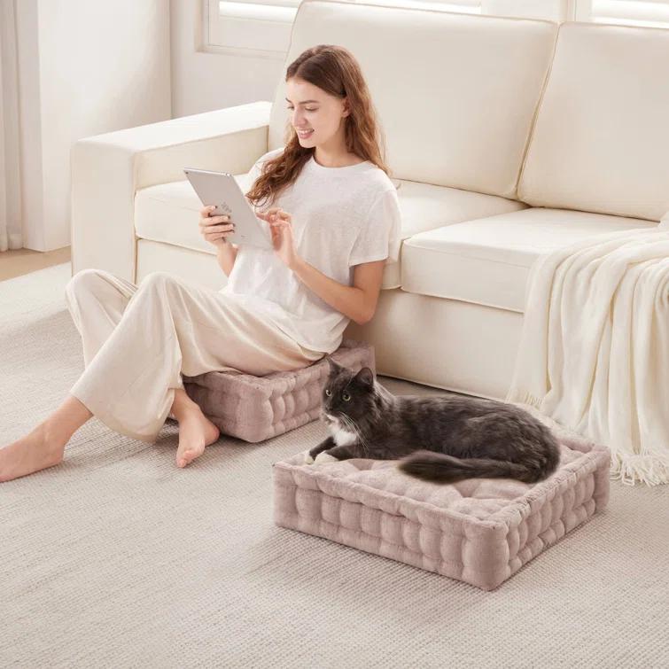 Intelligent Design Azza Poly Chenille Square Floor Pillow Cushion