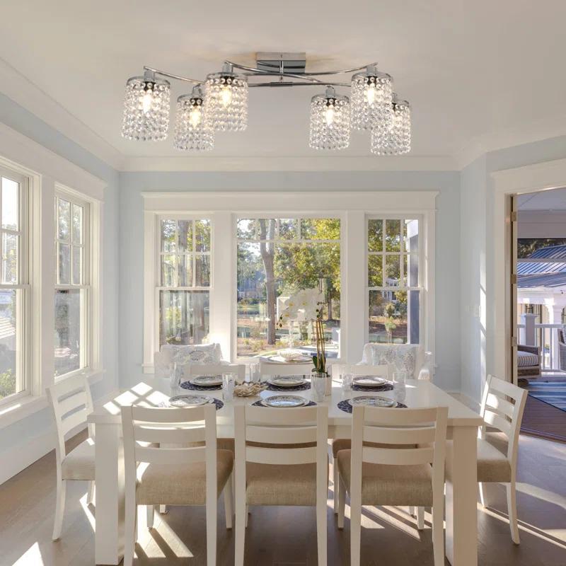 Mercer41 6 - Light 35.03" Dimmable Crystal Flush Mount