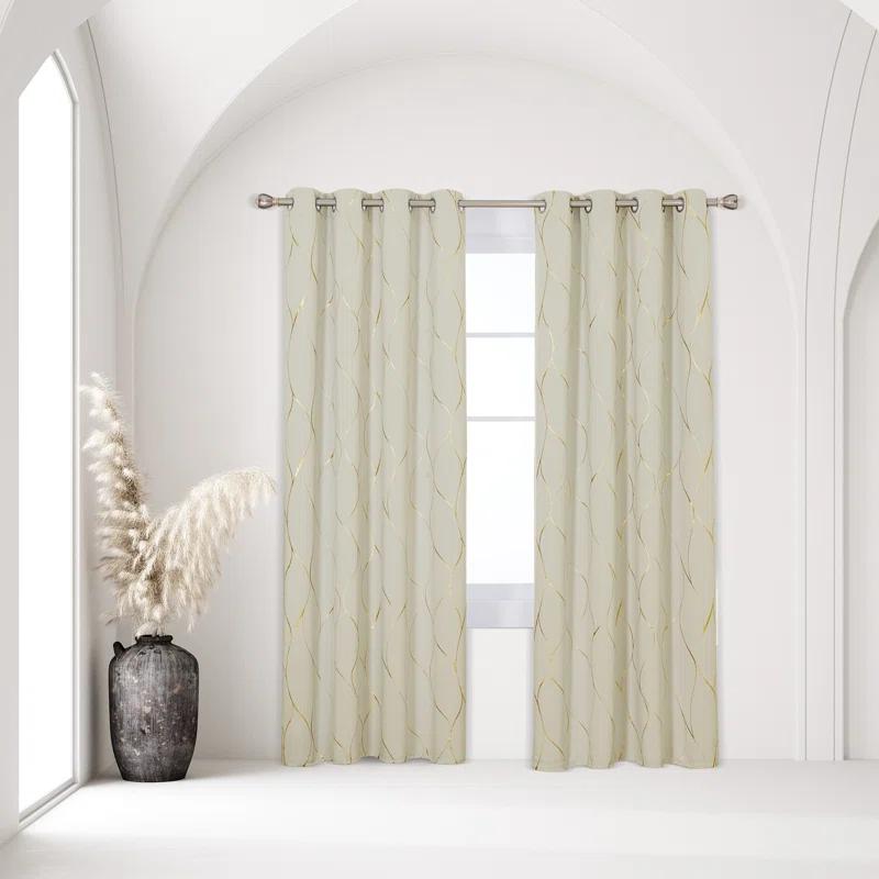 Everly Quinn Boulus Polyester Room Darkening Curtain Pair