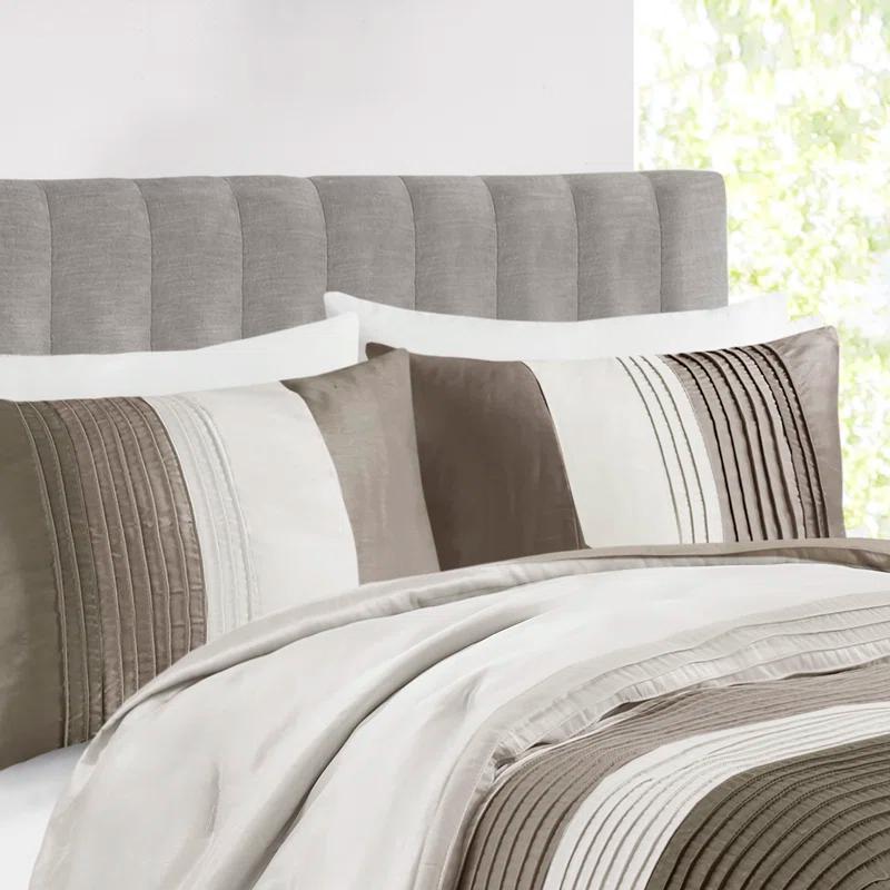 Madison Park Amherst 7 Piece Striped and Pleated Comforter Set