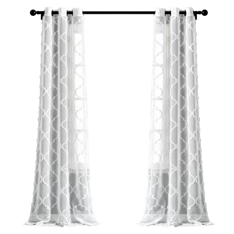 Lush Decor Avon Trellis Sheer Trellis Sheer Curtain Panels (Set of 2)