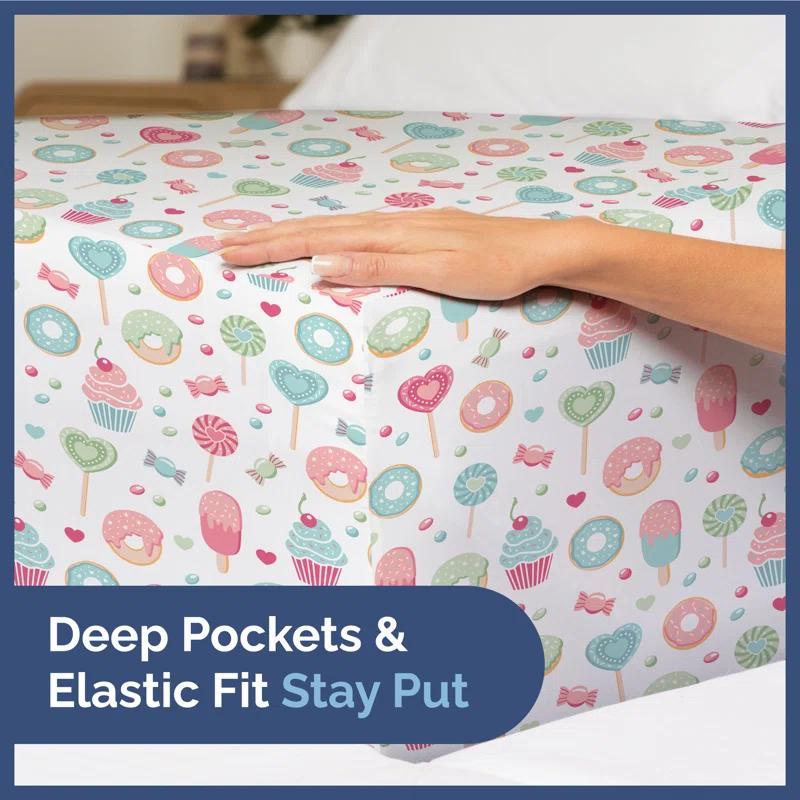CGK Linens 4 Piece Kids Microfiber Sheet Set - Wrinkle Free - Cute, Cozy, Soft