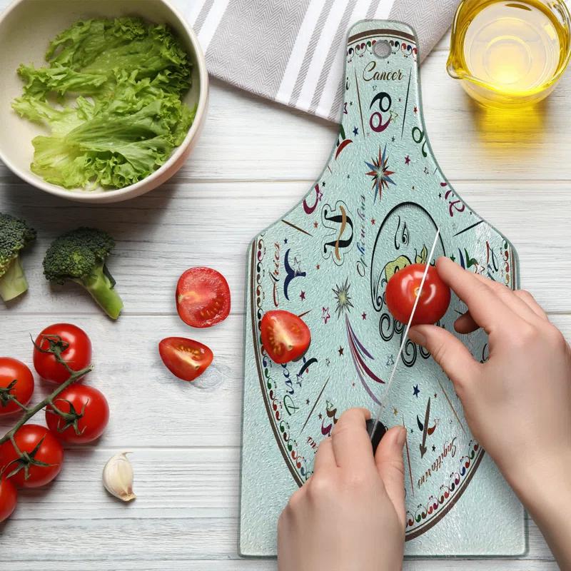 Ambesonne Ambesonne Astrology Tempered Glass Cutting Board Moon Sun and Signs Multicolor