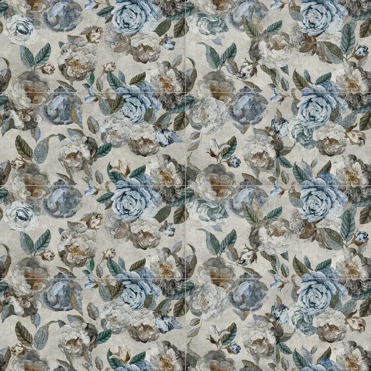 Merola Tile Parete Fiori 24" x 47" Porcelain Natural / Floral Wall & Floor Tile