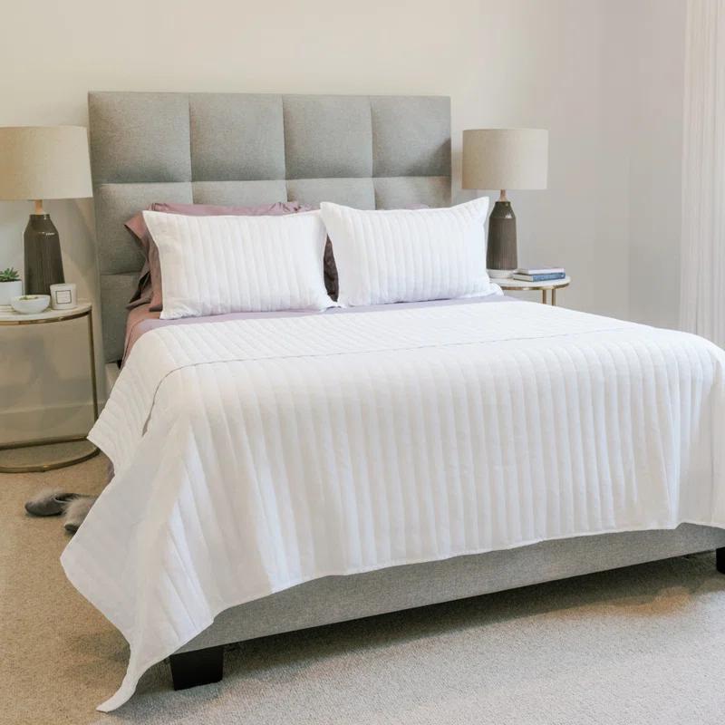 Jennifer Adams Home Slumber Cozy Soft Vertical Stripes 3pc. Quilt Set