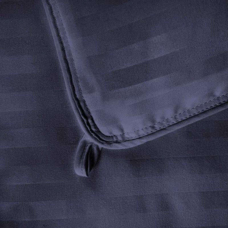 Superior Striped Reversible Box-Quilt Brushed Microfiber Medium Weight Down Alternative Comforter