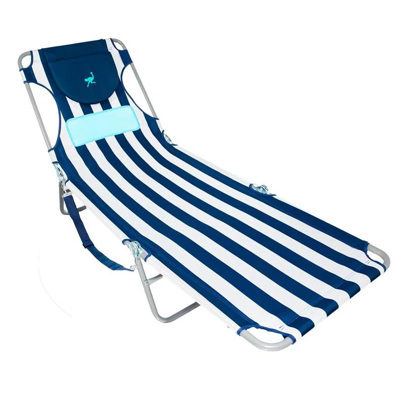 Ostrich Ostrich Chaise Lounge, Portable Facedown Beach Camping Pool Tanning Chair