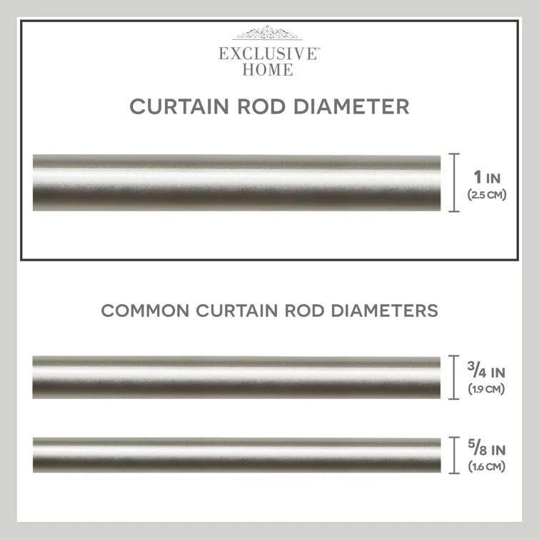 Amalgamated Textiles Exclusive Home Lancelot 1" Window Curtain Rod and Finial Set, Adjustable
