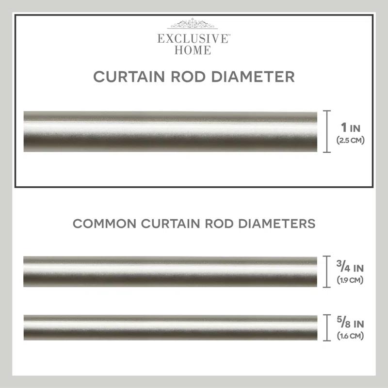 Amalgamated Textiles Exclusive Home Lancelot 1" Window Curtain Rod and Finial Set, Adjustable