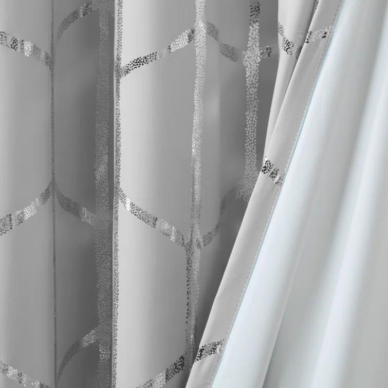 Intelligent Design Raina Geometric Total Blackout Grommet Single Curtain Panel