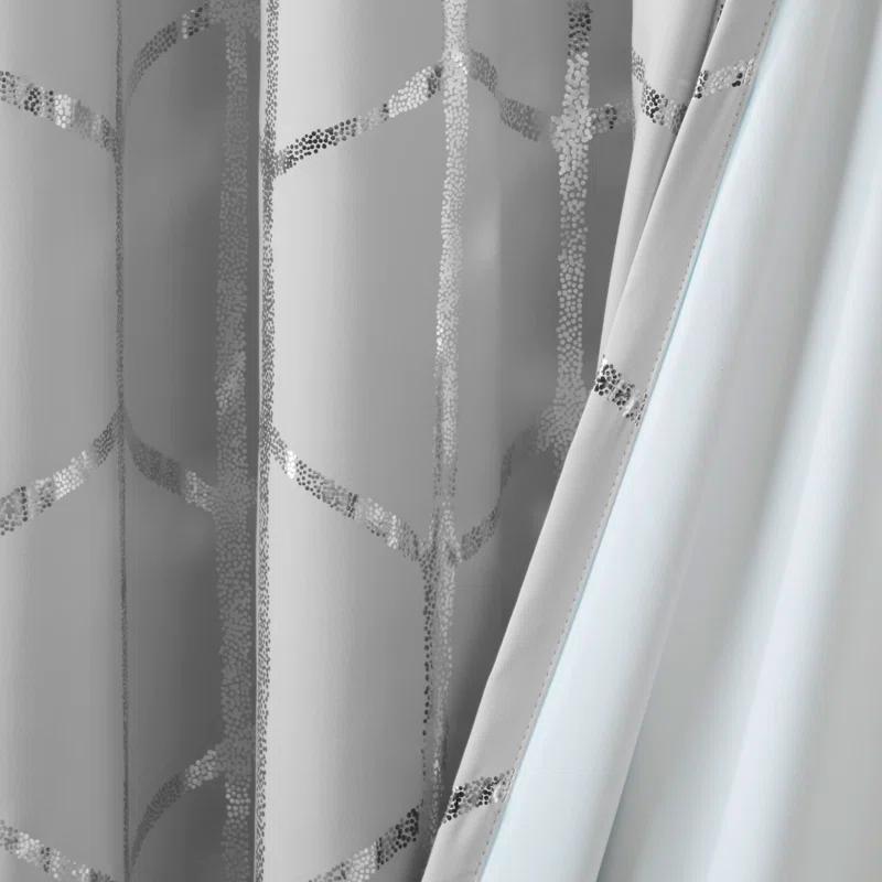 Intelligent Design Raina Geometric Total Blackout Grommet Single Curtain Panel