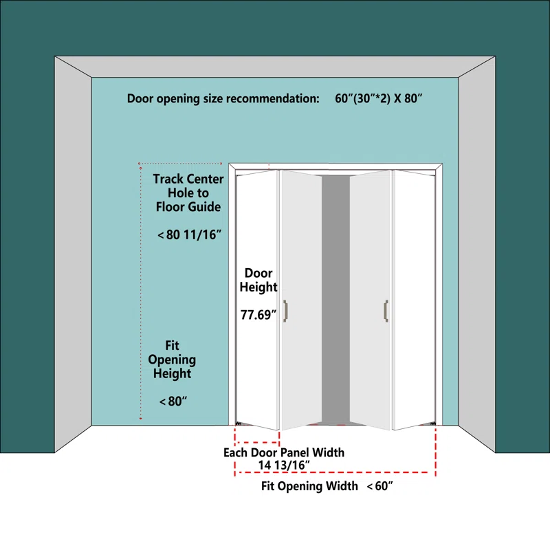 CHIC MODE Double Bifold Doors 3 Lite Frosted Glass Solid Manufactured Wood Prefinished Folding Door & Reviews | Wayfair