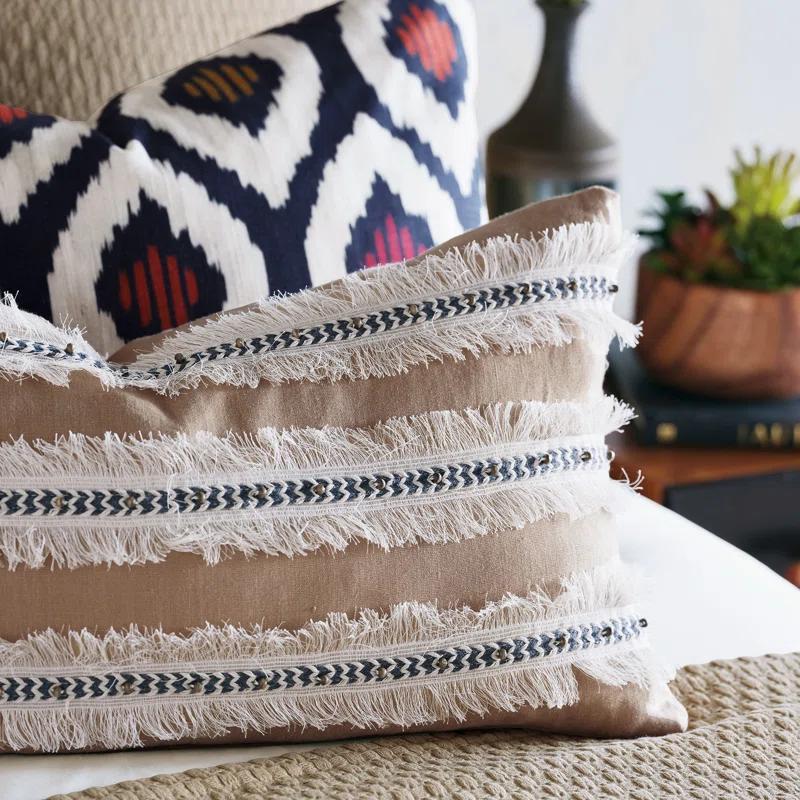 Eastern Accents Naya Fringed 100% Linen Throw Pillow