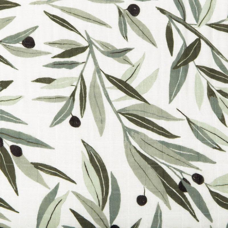 Olive Branches Muslin All-Stages Midi Crib Sheet in GOTS Certified Organic Cotton