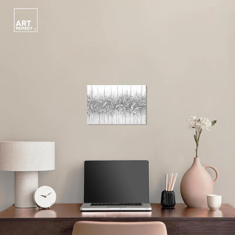 Art Remedy Grey Lines Inspo Canvas Modern Black White Abstract Art by Art Remedy