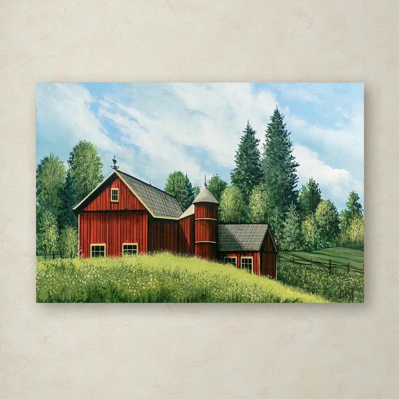 Trademark Fine Art Debbi Wetzel " Red Barn Summer " by Debbi Wetzel