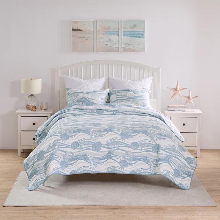 Greenland Home Fashions Coastal Paradise Jacquard Coverlet Set