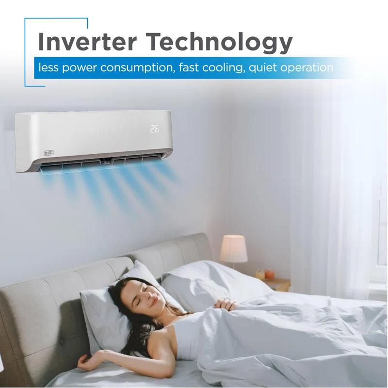 BLACK+DECKER 12,000 BTU Inverter Mini Split Air Conditioner with Heat Pump, Cools & Heats Up To 550 Sq. Ft.