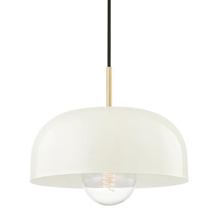 Dea Pendant Light - Aged Brass and Cream / Large