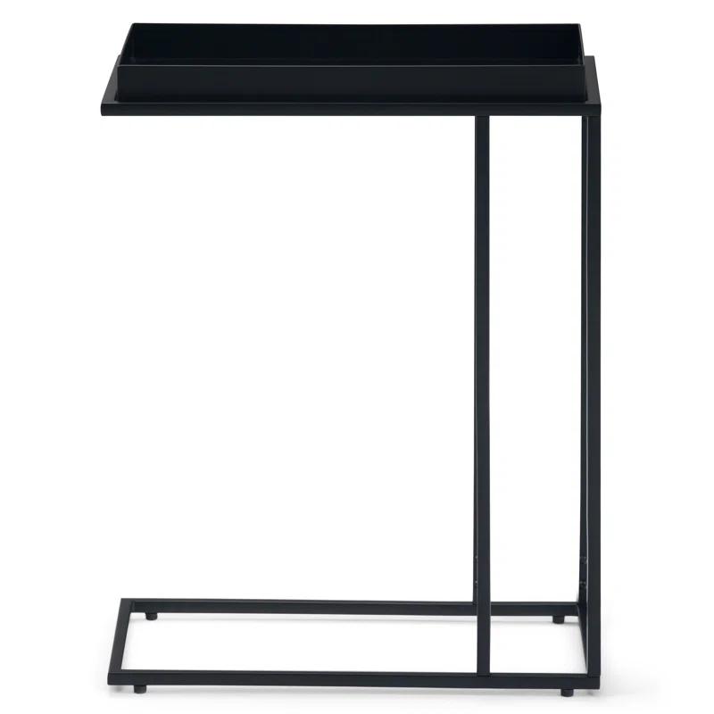 Simpli Home Garner 18"W Metal Mid-Century Modern C Side Table with Removable Tray Top