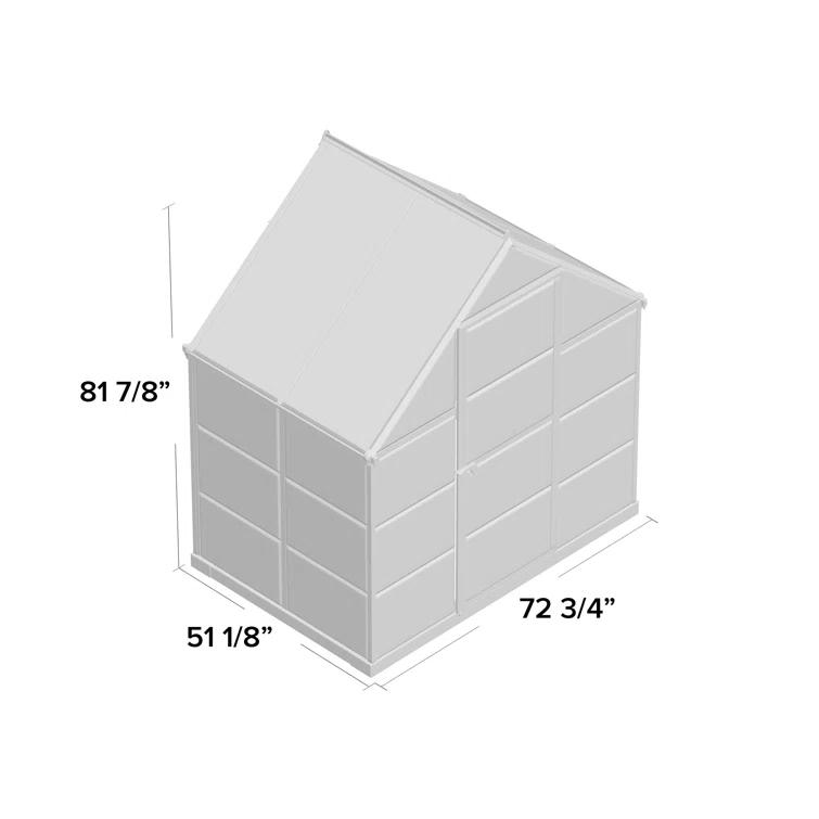 Canopia Palram - Canopia Hybrid 6' W x 4' D Walk-In Hobby Polycarbonate Aluminum Frame Greenhouse Kit with Roof Vent - Green