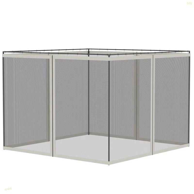 Outsunny Outsunny Universal Replacement Mesh Sidewall Netting for Patio Gazebos and Canopy Tents with Zippers, Sidewall Only, Cream