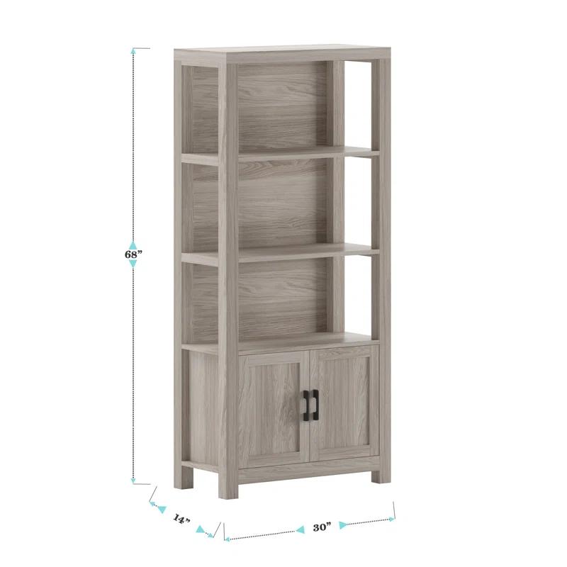 Martha Stewart Teague Martha Stewart 68" Shaker Bookcase with Storage Cabinet