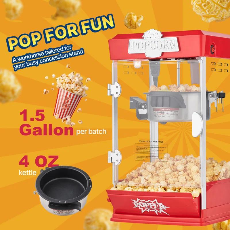 Stellweilan Tessberg Popcorn Popper Machine Tabletop Popcorn Maker 480W 4 Oz