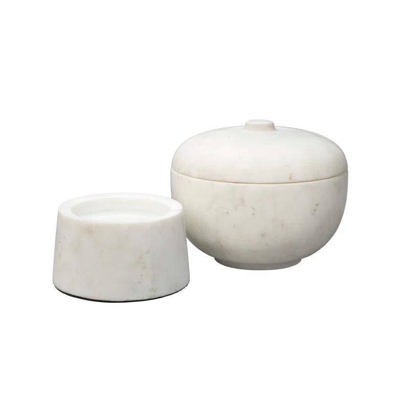 Odesky Lidded Bowl - White / Large