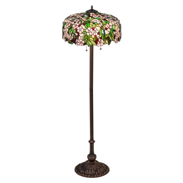 Meyda Lighting 63"H Tiffany Cherry Blossom Floor Lamp