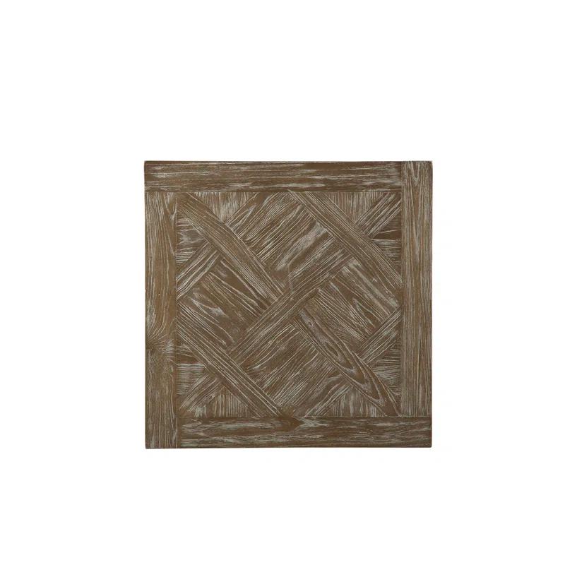 Parquet Square Reclaimed Wood End Table (23.5")
