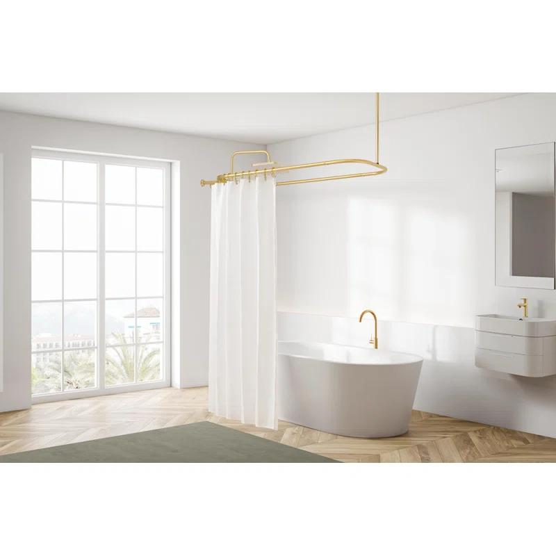 Utopia Alley Utopia Alley Rustproof Wall Mounted Aluminum Double L Shaped Shower Curtain Rod 72" L X 31.7" W,  With 24 Shower Hooks Included  & Ceiling Support ,Wall Mounted