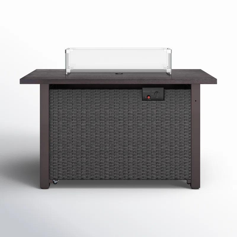 Wade Logan® Bitania Stainless Steel Propane Outdoor Fire Pit Table