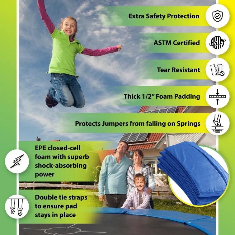 Upper Bounce Machrus Upper Bounce Trampoline Safety Pad, Fits 15 FT Round Trampoline Frame - Blue/Green