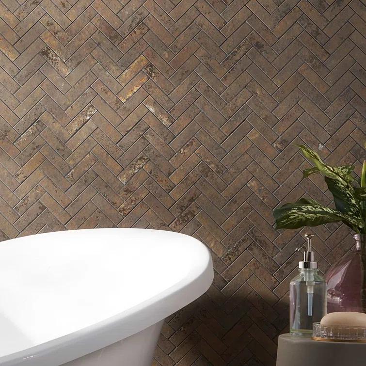 Bond Tile Ravina 10.03 in. x 10.62 in. Matte Porcelain Floor & Wall Herringbone Mosaic Tile (0.75 Sq.Ft. / Each)