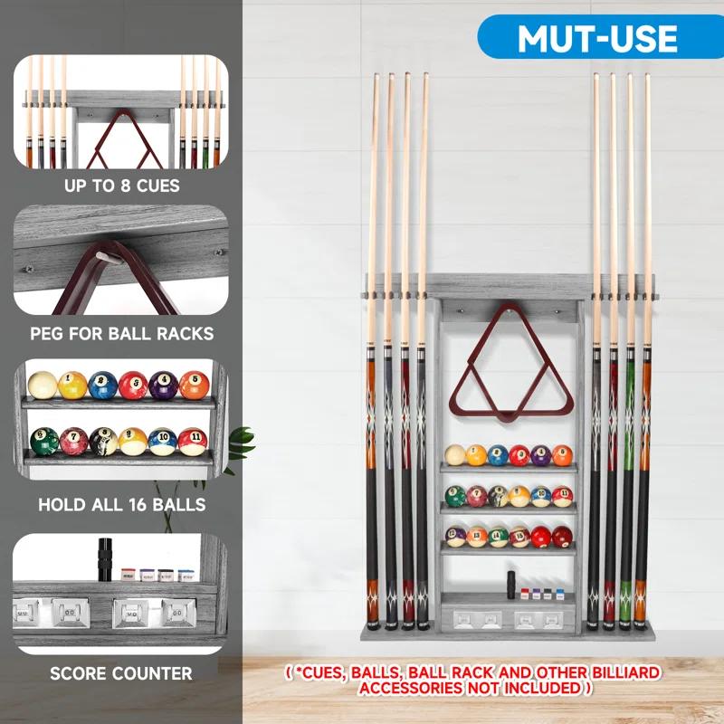 GSE Games & Sports Expert GSE Games & Sports Expert Wood Pool Cue Rack