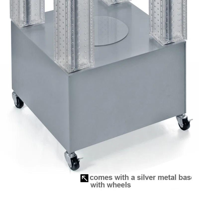 Azar Displays 700228-BLU Multi-Tower Pegboard Floor Display on Wheeled Base. Panel Size: 4"W x 48"H