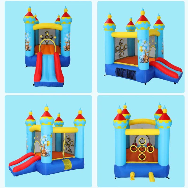 Ancheer 9ft x 6ft Animal Inflatable Bounce House for Kids, Inflatable Bouncy Castle with Blower, Jumping House with Slide/Pitching Game, Indoor Outdoor Toddler Kids Party